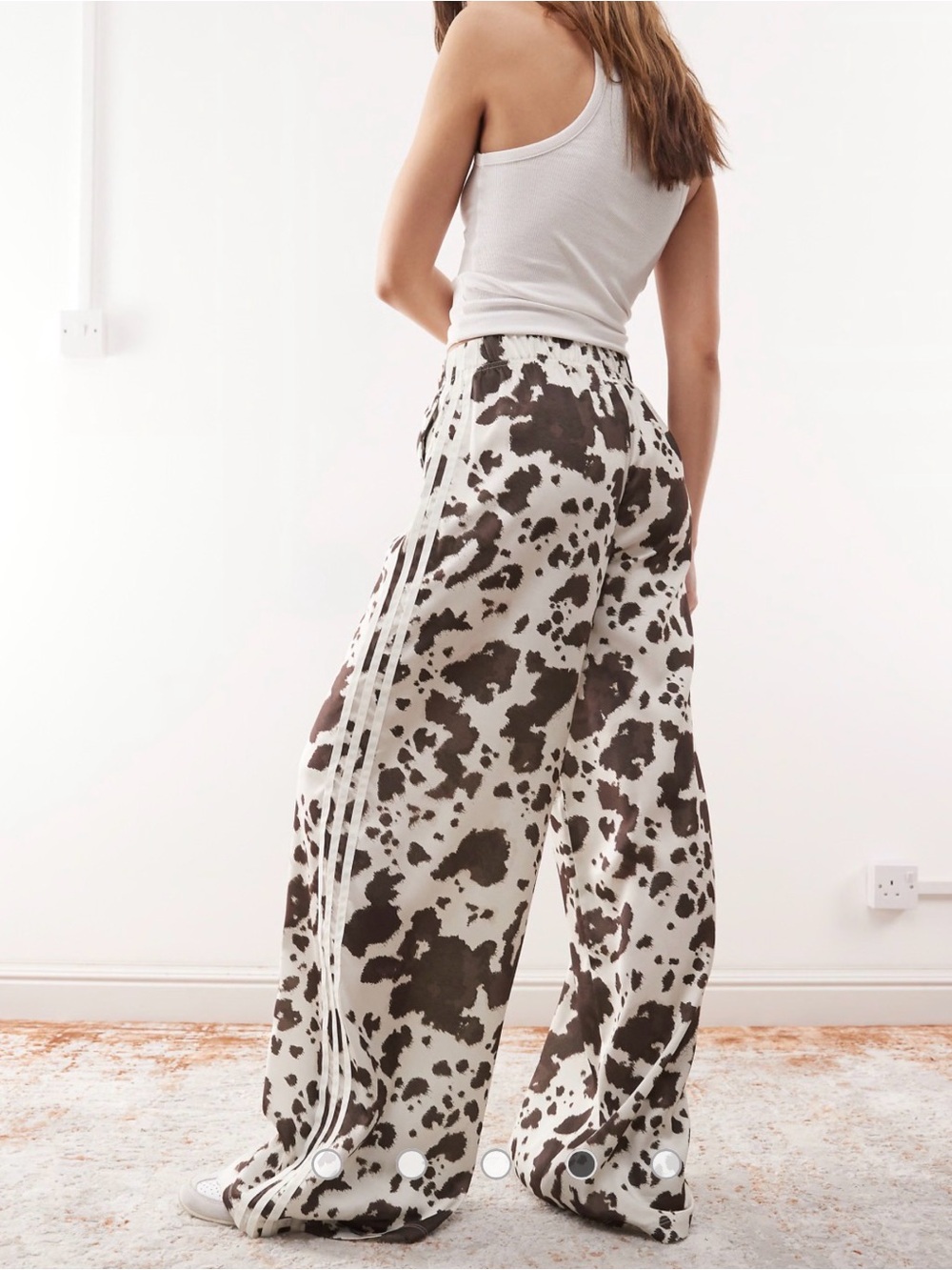 Adidas Cow Print Satin Pants